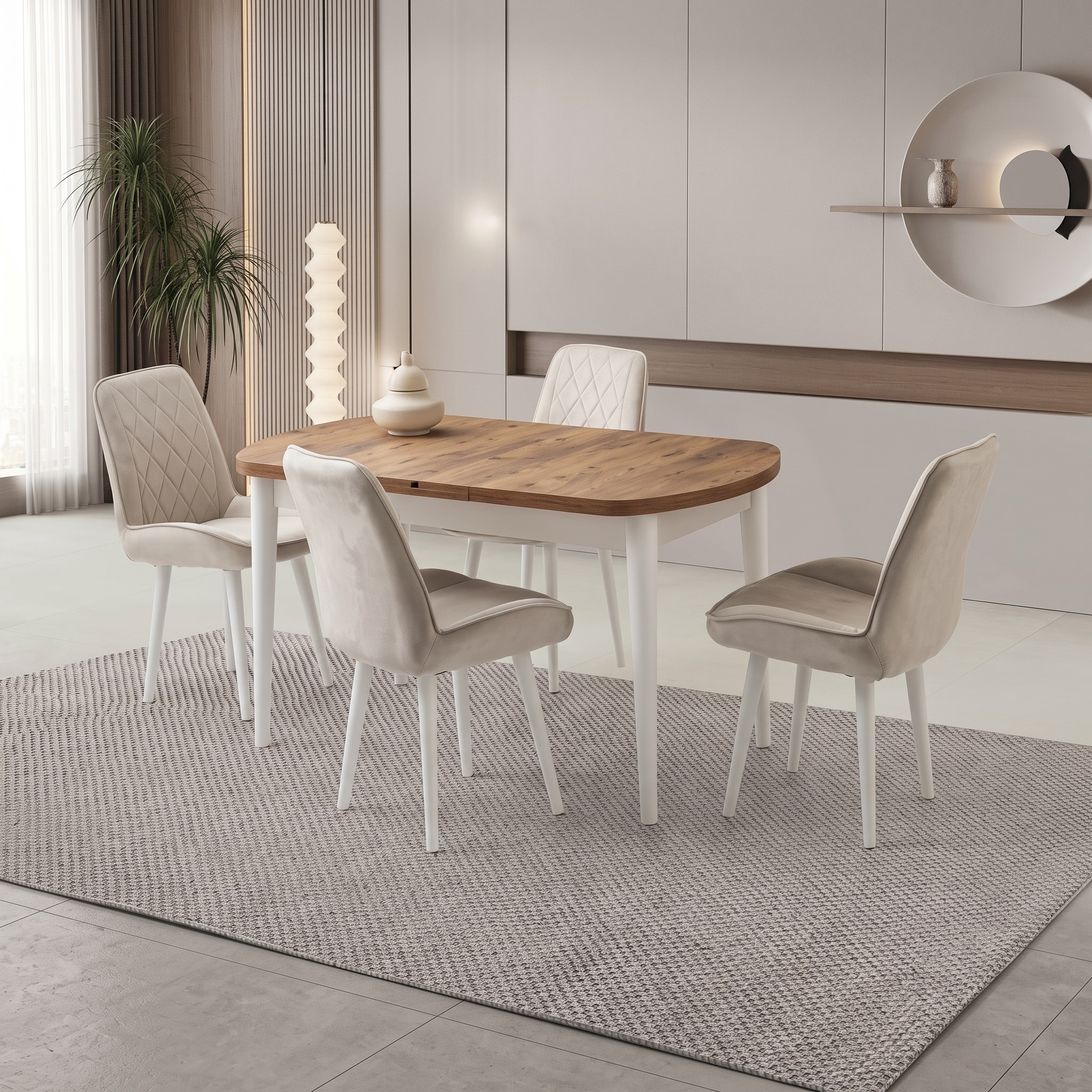 Kelebek Kaşıklık Masa (140x80) ve Fulya Sandalye Takımı