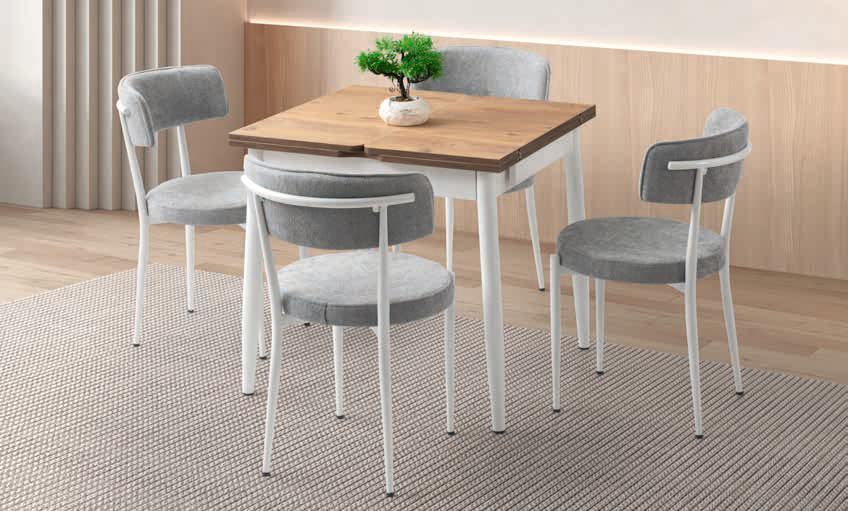 Kıvılcım Masa (80x75) ve Gözde Sandalye