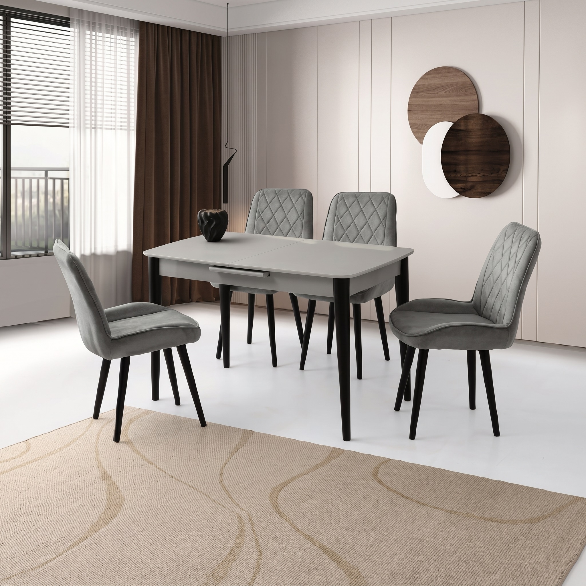 Milano Masa (120x70) ve Fulya Sandalye Takımı