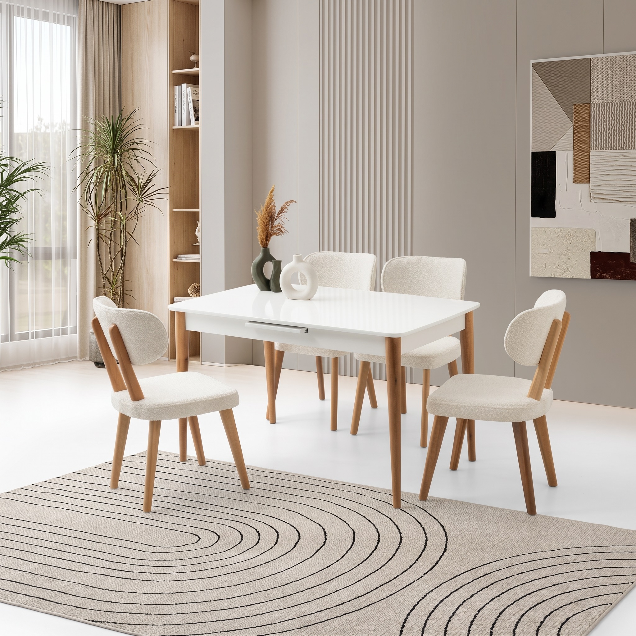 Milano Masa (130x80) ve Masal Sandalye Takımı