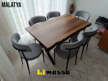 Gözde kütük Masa Sandalye Takımı